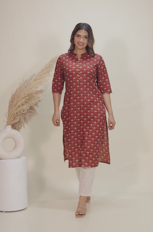 Soft Cotton Floral Kurta