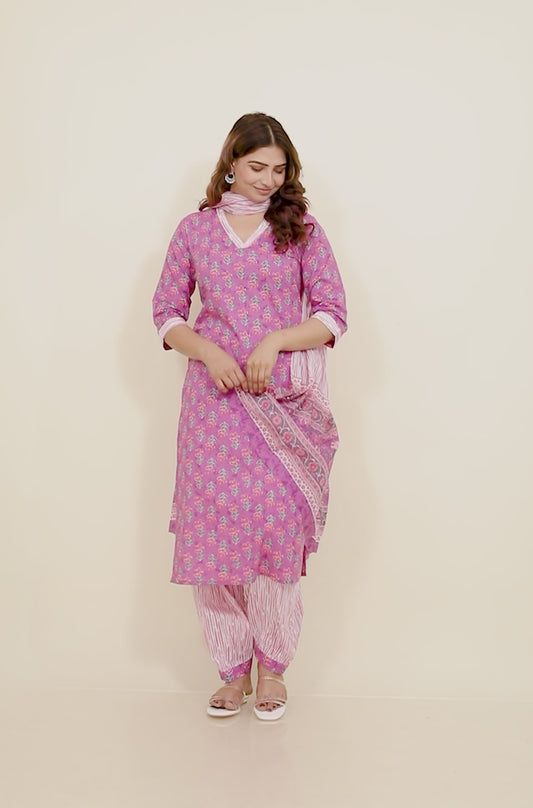 Soft Cotton Floral Kurta