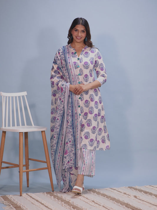 Soft Cotton Floral Kurta