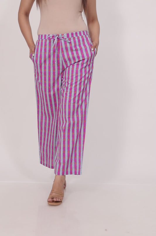 Soft Cotton Striped Palazzo