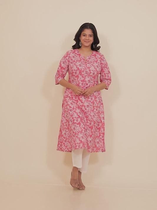 Soft Cotton Floral Kurta