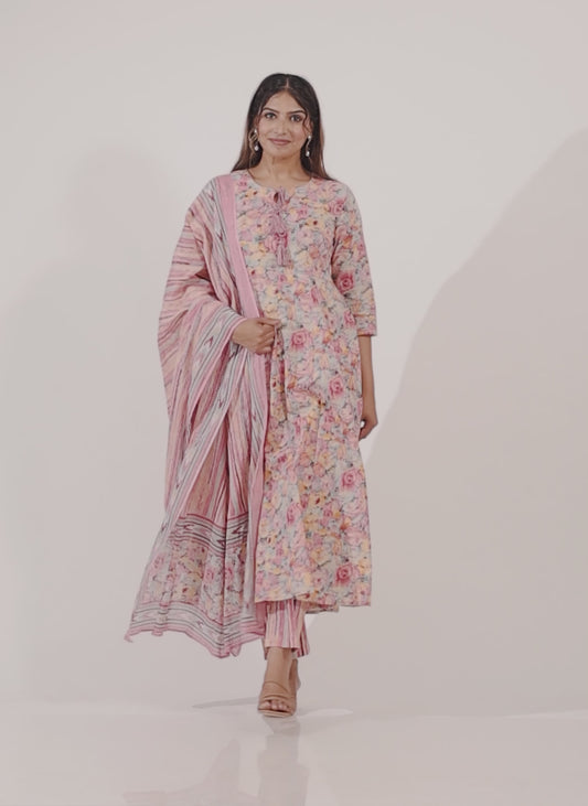 Soft Cotton Floral Kurta