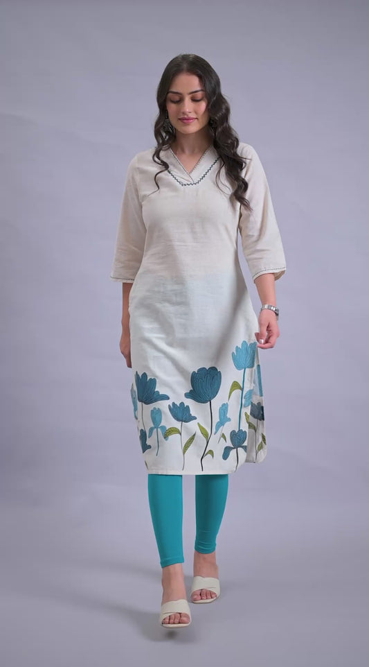Knit Solid Turquoise Leggings
