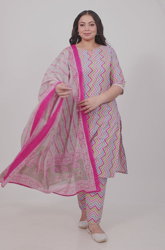 Soft Cotton Chevron Kurta