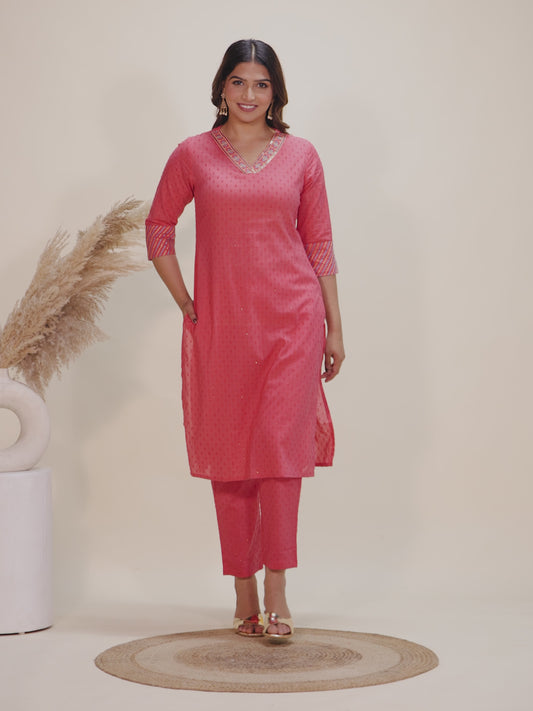 Textured Cotton Woven Design Kurta