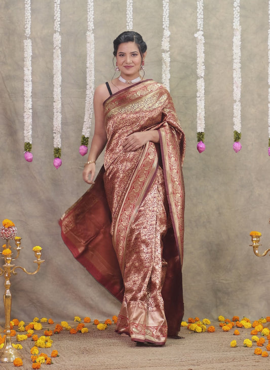 Brocade Maroon Saree