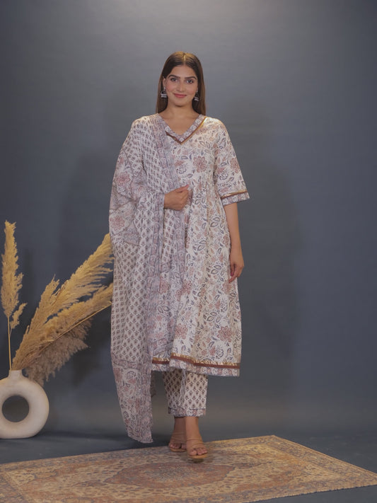 Soft Cotton Floral Kurta