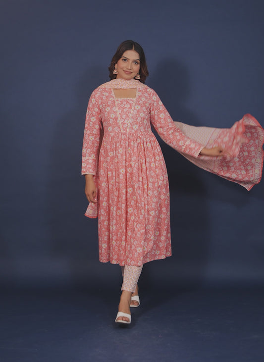 Soft Cotton Floral Kurta