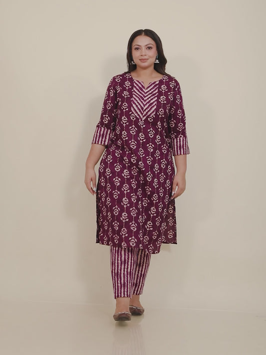 Soft Cotton Gold foil Kurta