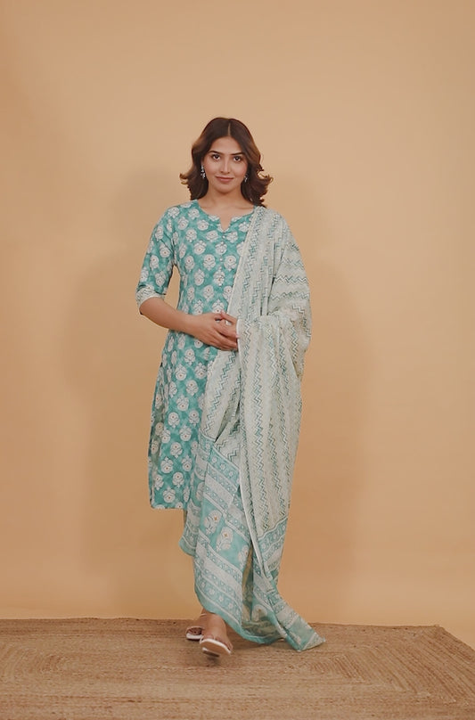 Soft Cotton Floral Kurta