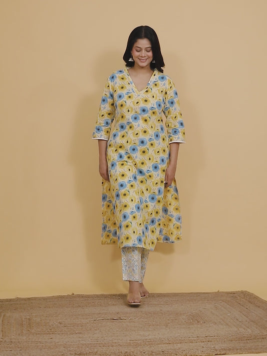 Soft Cotton Floral Kurta