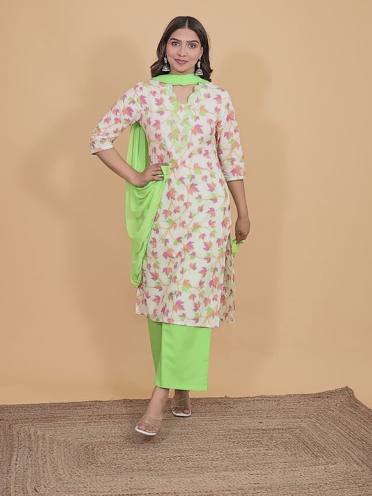 Soft Cotton Foliage Kurta