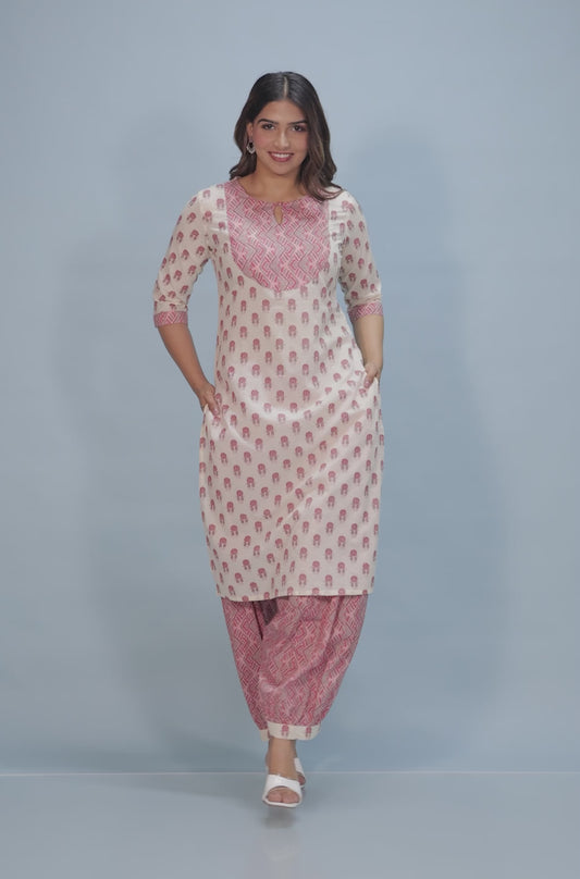 Soft Cotton Floral Kurta