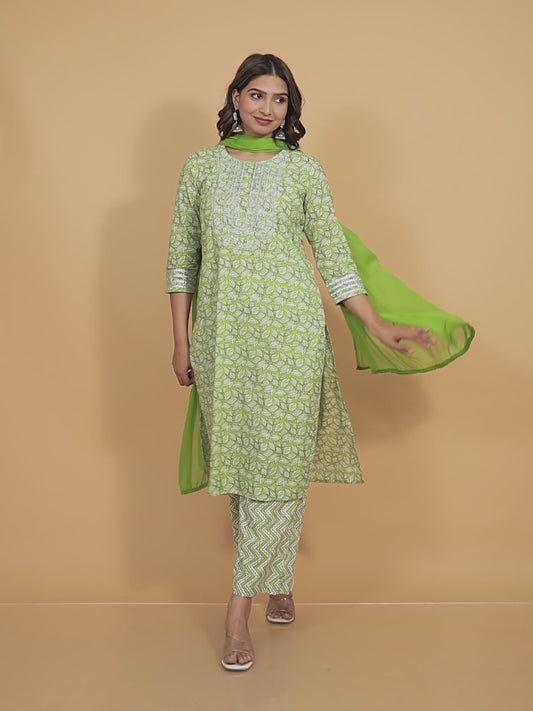 Soft Cotton Foliage Kurta