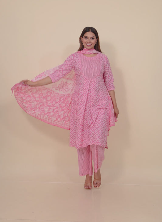 Soft Cotton Geometric Kurta