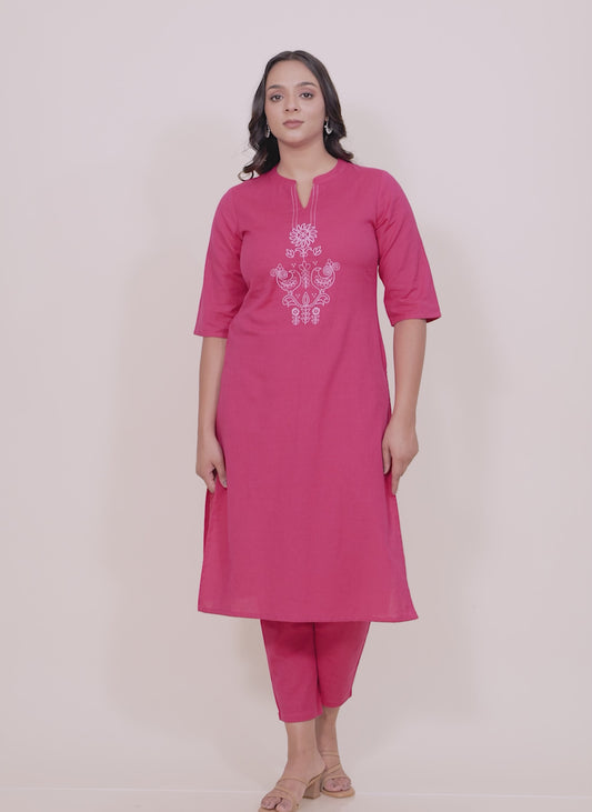 Linen Cotton Solid Kurta