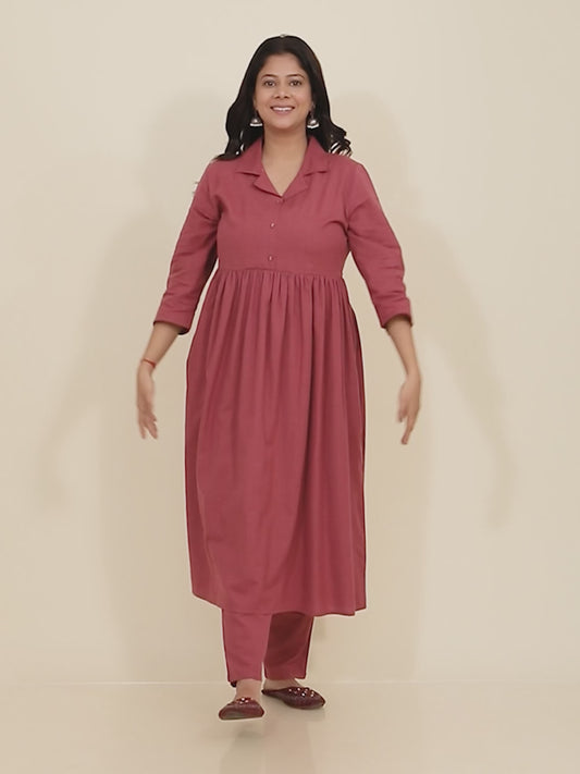 Linen Cotton Solid Kurta