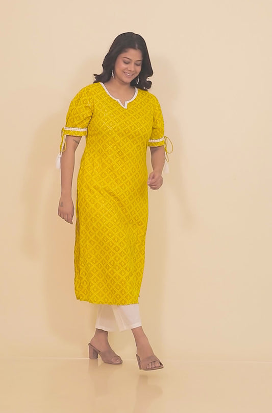 Soft Cotton Geometric Kurta