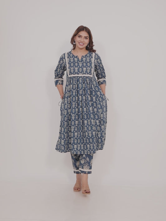 Soft Cotton Floral Kurta