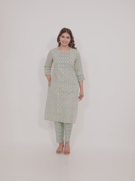 Linen Cotton Ikat Kurta