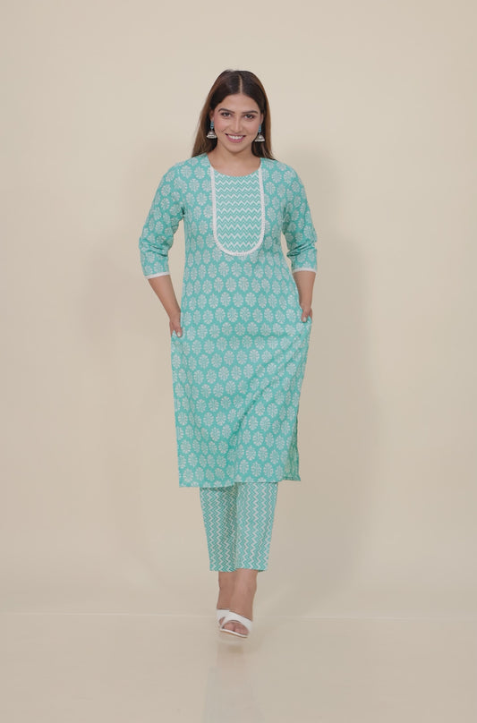 Soft Cotton Floral Kurta