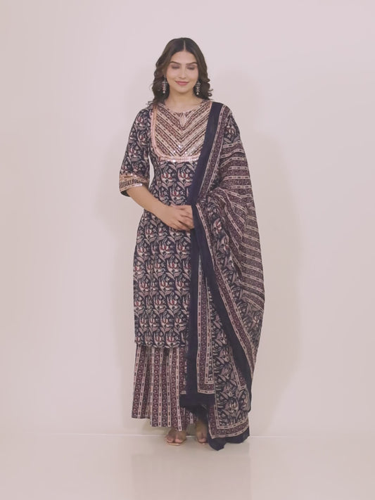 Soft Cotton Floral Kurta