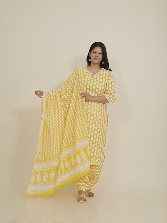 Soft Cotton Floral Kurta