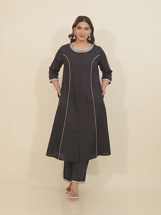 Linen Cotton Solid Kurta