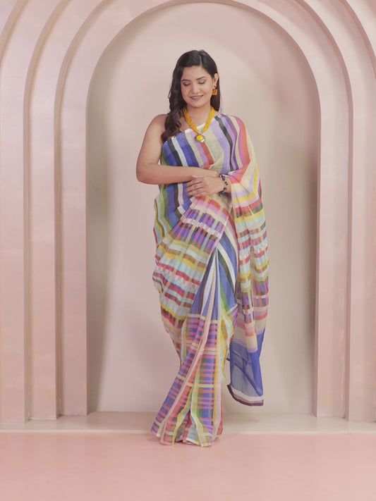 Kota Doria Multicolor Saree