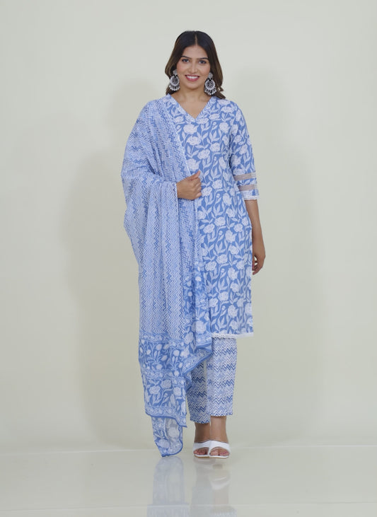 Soft Cotton Floral Kurta