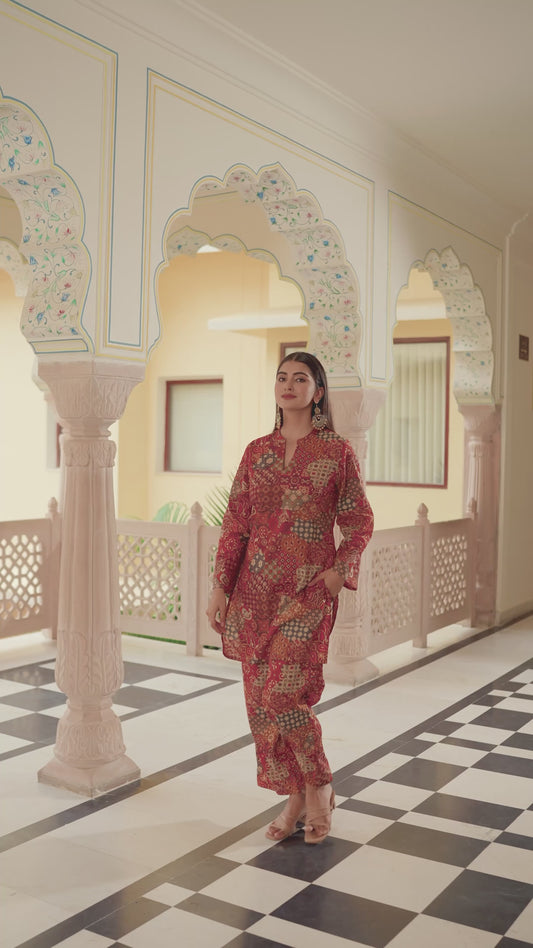 Soft Cotton Patchwork Straight Multicolor Kurta