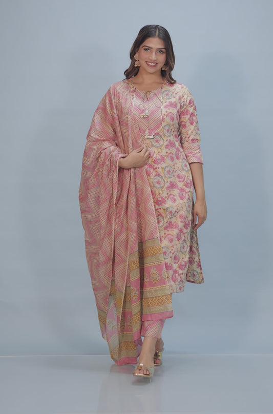 Soft Cotton Floral Kurta