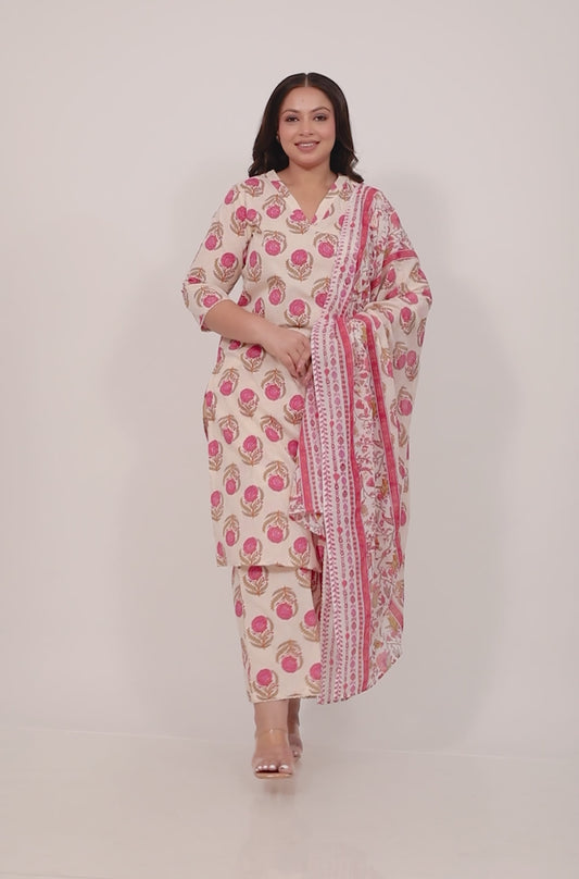 Soft Cotton Floral Kurta