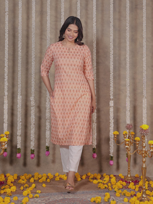 Soft Cotton Floral Kurta