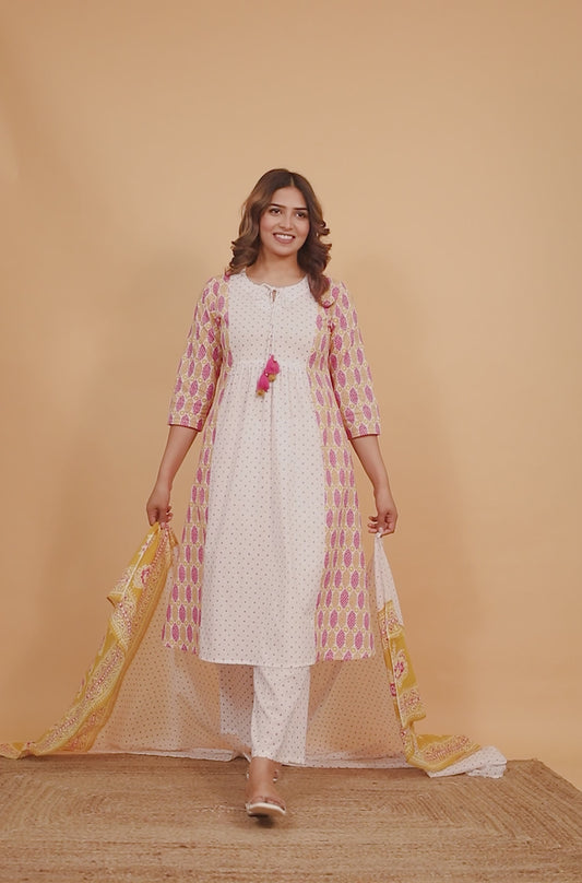 Soft Cotton Geometric Kurta