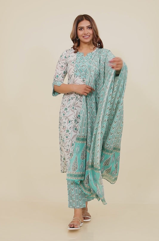 Soft Cotton Floral Kurta