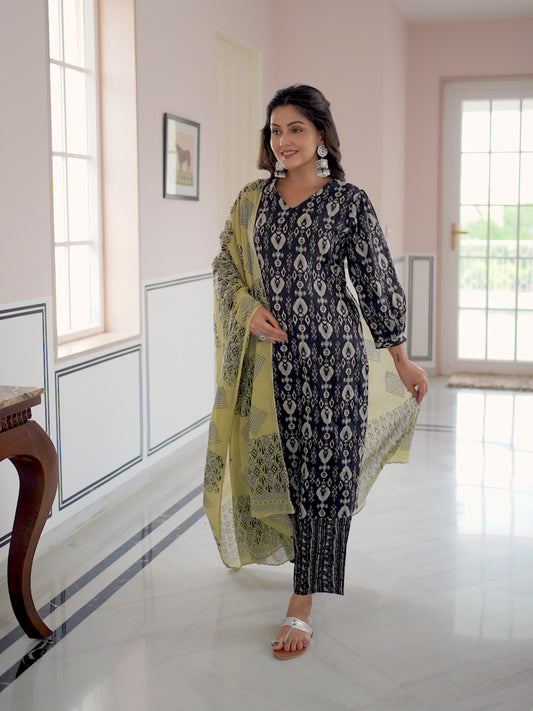 Soft Cotton Ikat Kurta