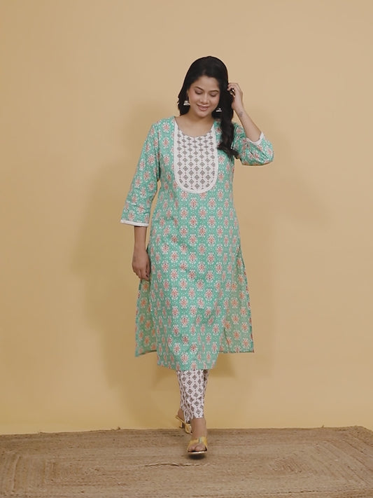 Soft Cotton Floral Kurta