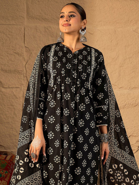 Indo Era Women Ethnic Motifs Printed Pure Cotton Kurta with Trouser & Dupatta