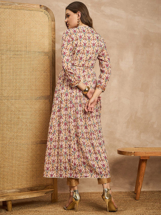 CHETI Floral Print Halter Neck Maxi Dress