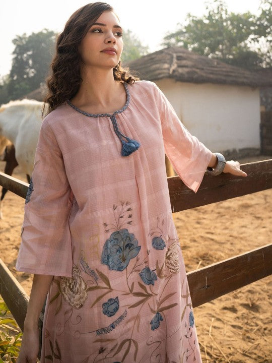 FREYAA Blossom Printed Pure Cotton Tunic With Trouser