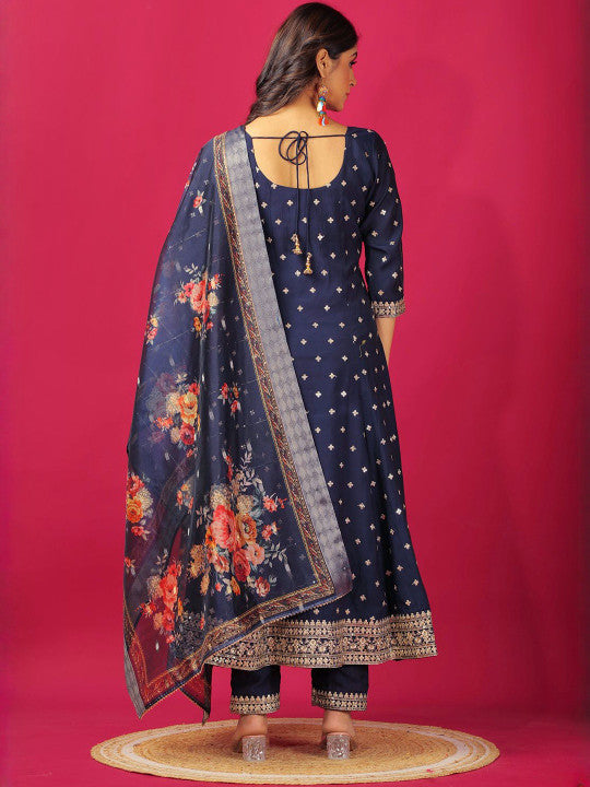 BANJANAN Women Navy Blue Kurta Sets