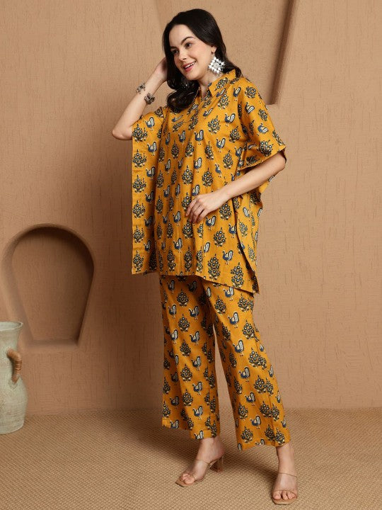 BANDIA Women Abstract Printed Kaftan Style Coord Set