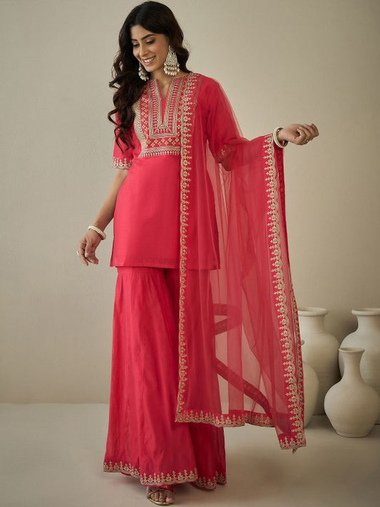 Inddus Ethnic Motifs Yoke Design Chanderi Cotton Kurta