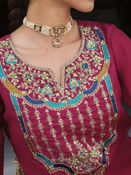 AUTUMN LANE Women Ethnic Motifs Printed Kurta with Trouser & Dupatta