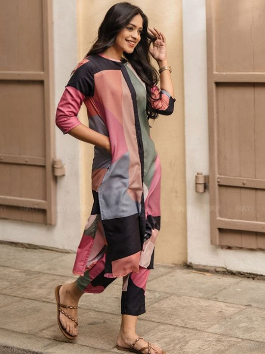 HAY Printed Mandarin Collar Top With Trousers Co-Ords