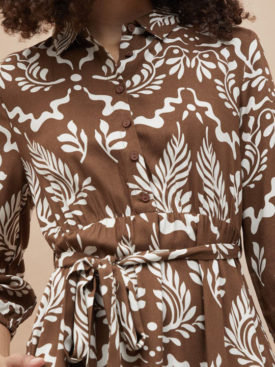 Fame Forever by Lifestyle Women Floral Printed A-Line Midi Dress