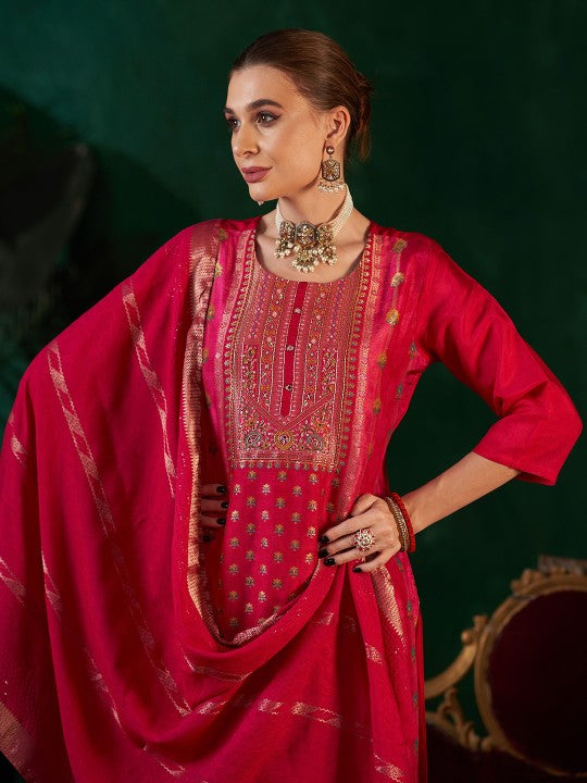 Anouk Women Ethnic Motifs Regular Zardozi Kurta