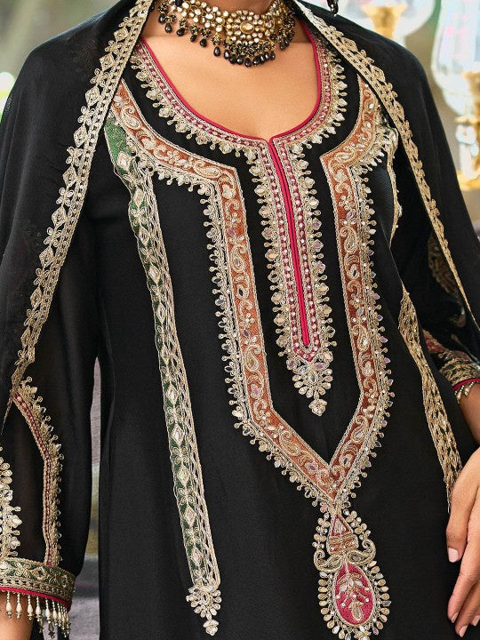 Indo Era Embroidered Mirror Work Straight Kurta