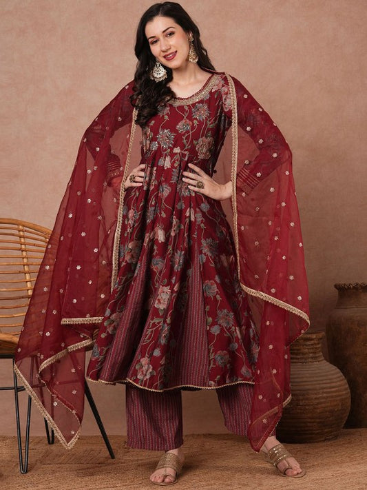 FASHOR Women Ethnic Motifs Printed Panelled Kurta